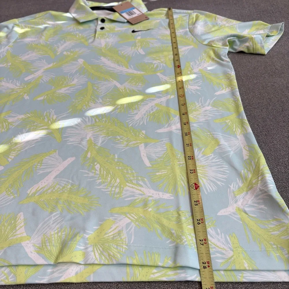 Nike Dri-Fit Tour Mens Size Medium Pine Print Lemon Twist‎ Polo Shirt - Picture 5 of 5